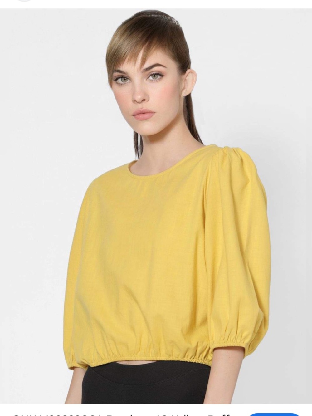 ONLY Bright Yellow Puff-Sleeve Blouse